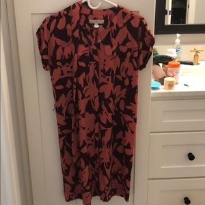 Loft belted button up shirt dress size S